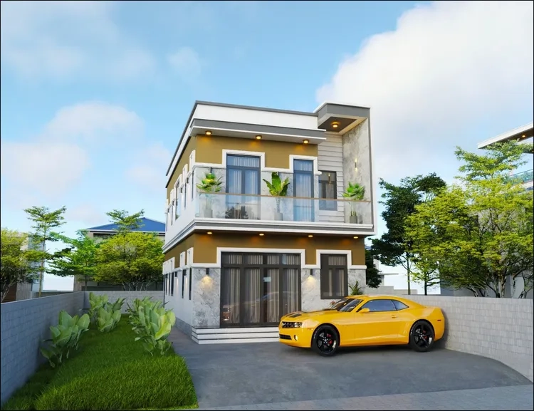 Hình ảnh thiết kế nhà ống mái bằng hiện đại ấn tượng