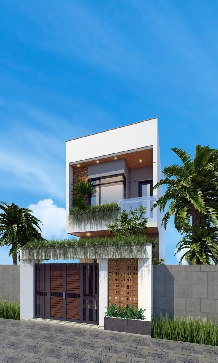 Tham khảo mẫu nhà ống mái bằng kèm bản vẽ chi tiết