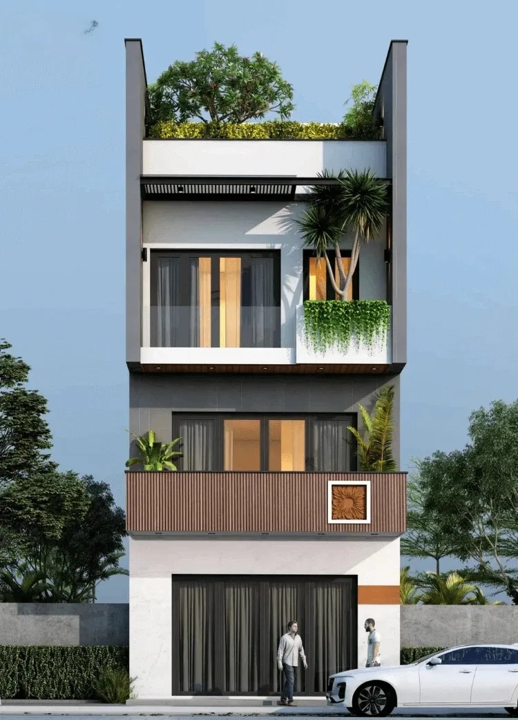 Xem ảnh mẫu nhà ống 4 tầng mái bằng hiện đại và tinh tế