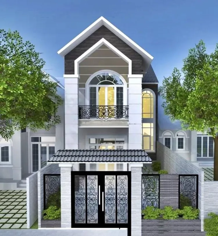 Chiêm ngưỡng hình ảnh nhà ống mái thái phối màu hài hòa