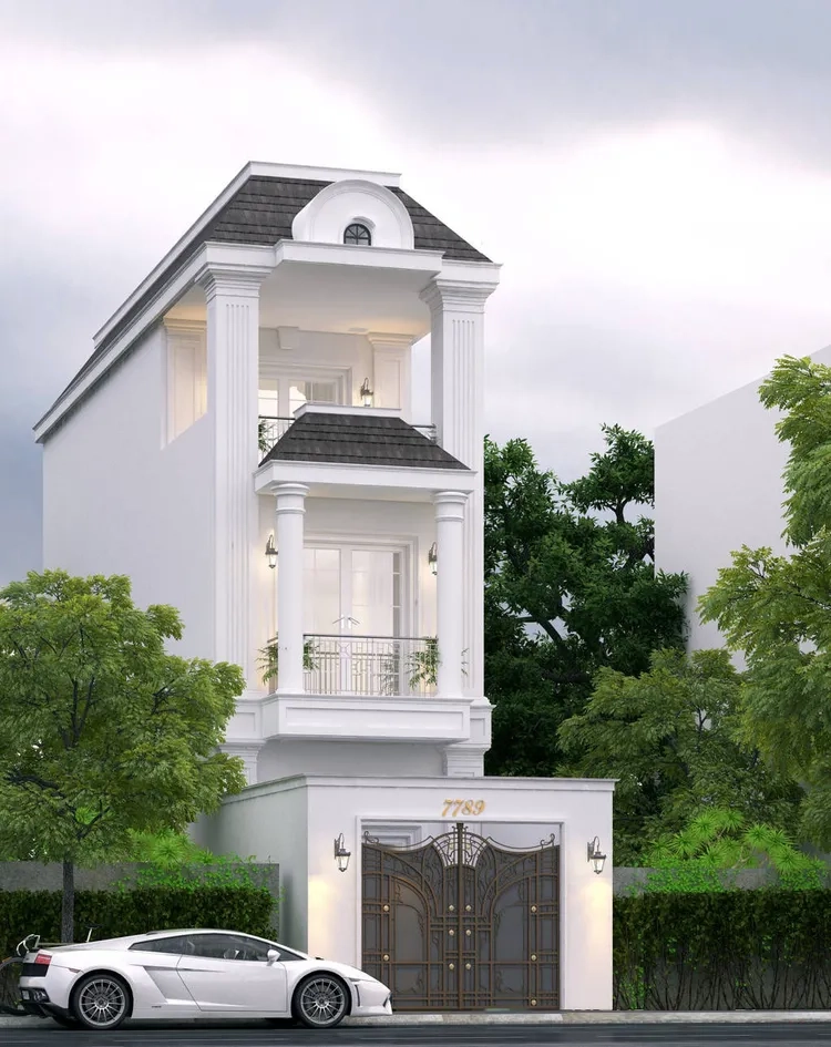 Tham khảo ảnh nhà ống tân cổ điển 3 tầng đầy tiện nghi