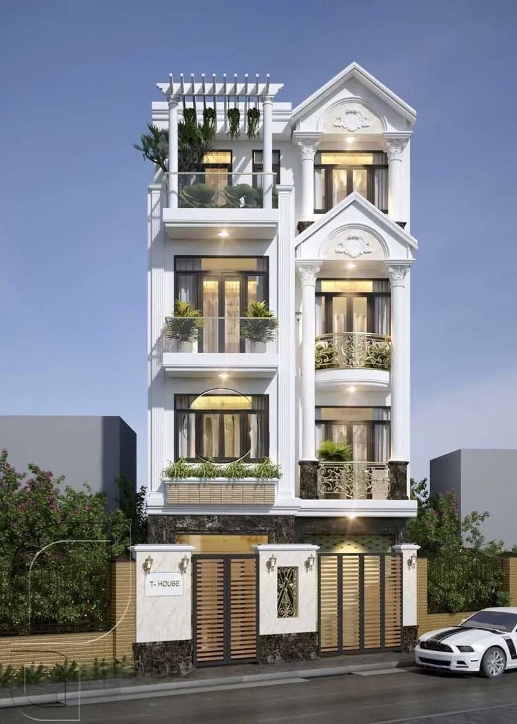 Tham khảo ảnh phối cảnh 3D tân cổ điển sống động và chi tiết