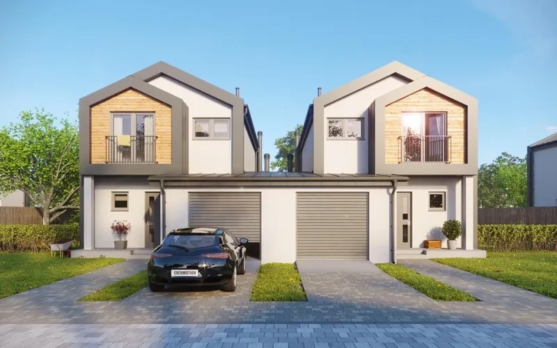 Mẫu nhà phố có gara đẹp hiện đại