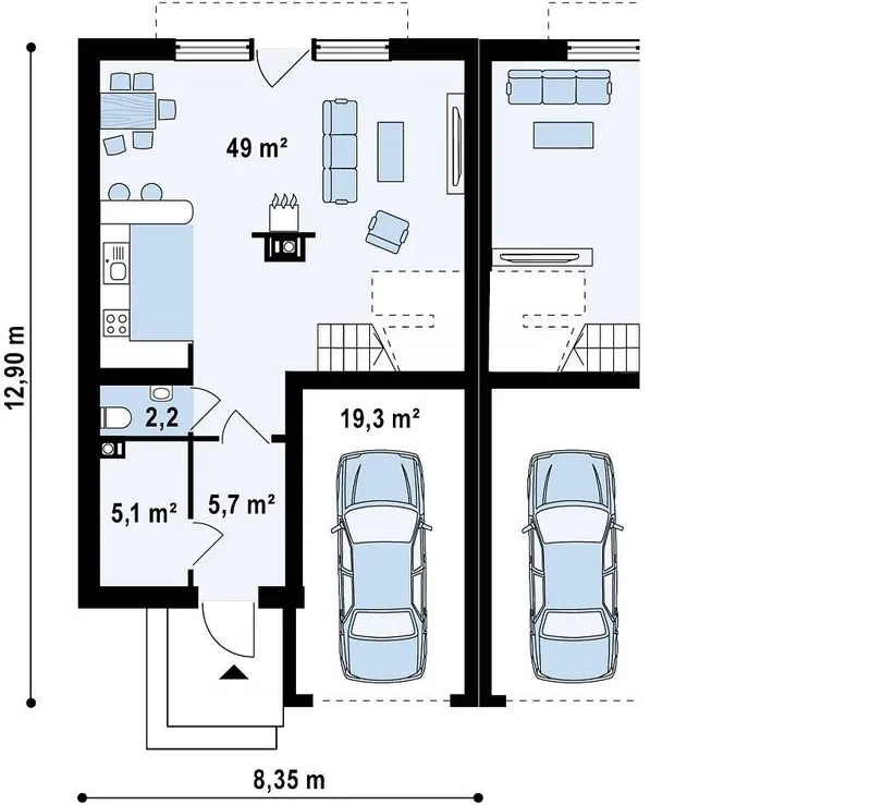Nhà phố mặt tiền 4m có gara thoáng