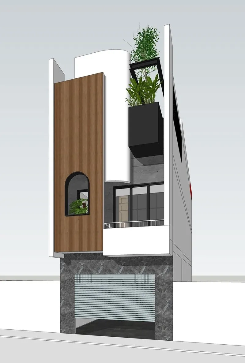 Mặt tiền nhà ống 5m có ban công