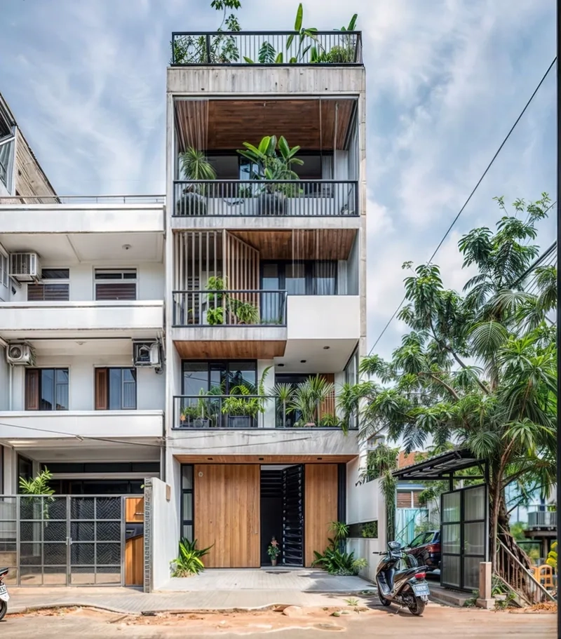 Nhà ống mặt tiền 5m tối ưu không gian