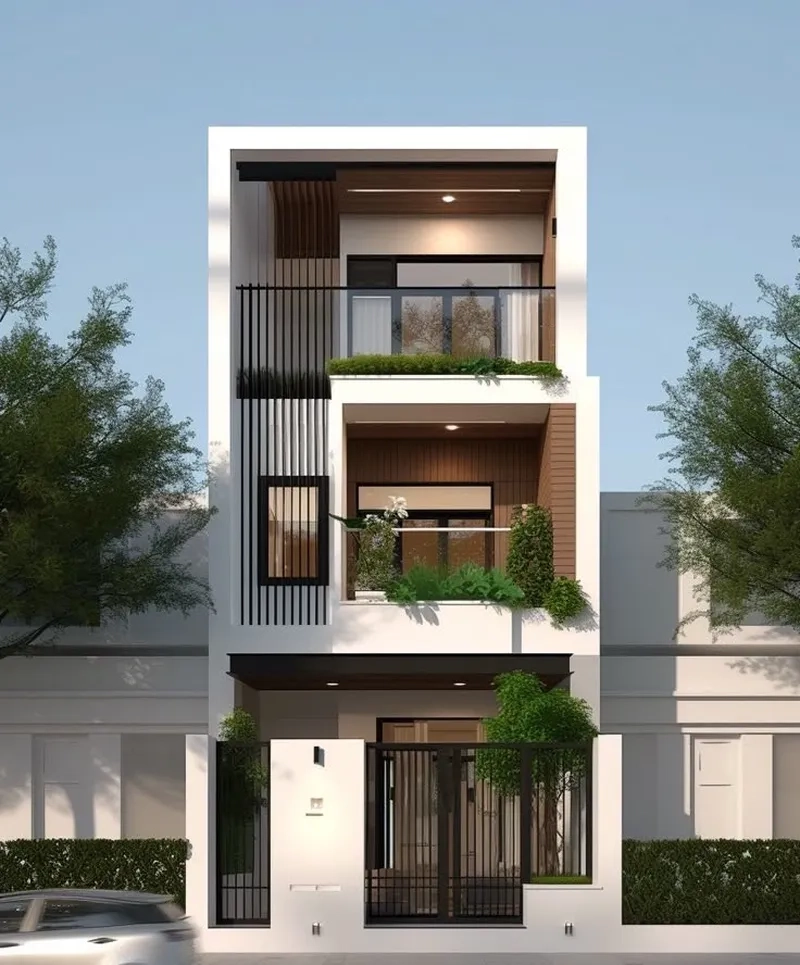 Thiết kế nhà 4 tầng mặt tiền 5m cao cấp