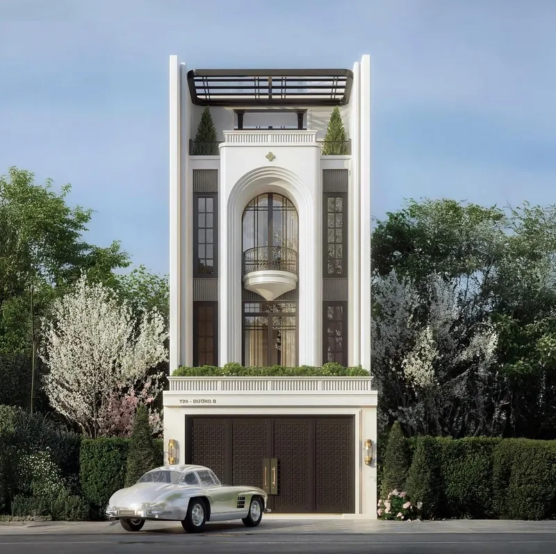 Giải pháp thiết kế nhà 7m có giếng trời