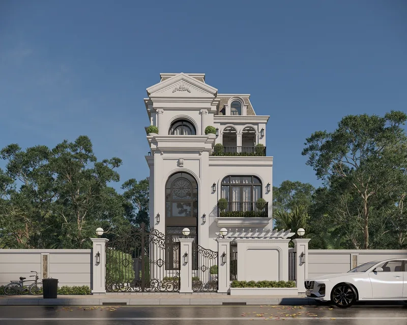 Nhà phố tân cổ điển có gara