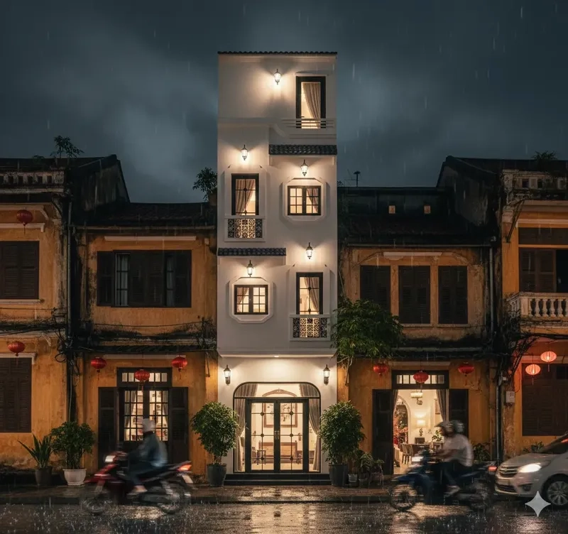 Kiến trúc nhà phố tân cổ điển tinh tế