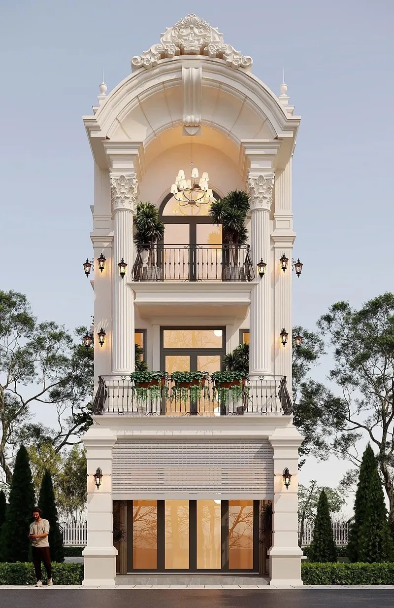 Thiết kế nhà phố tân cổ điển sang trọng