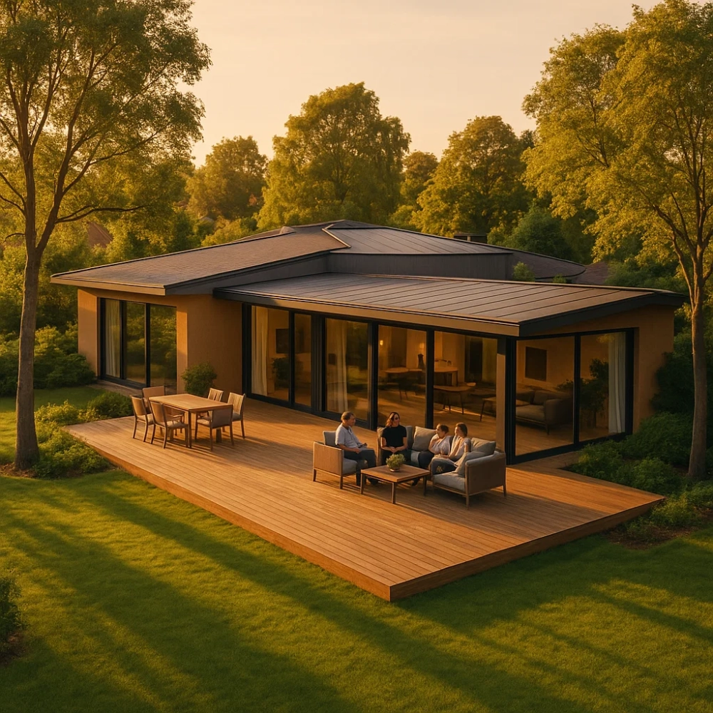 Mẫu nhà vườn 1 tầng 2 mặt tiền thoáng đãng tại ngã tư