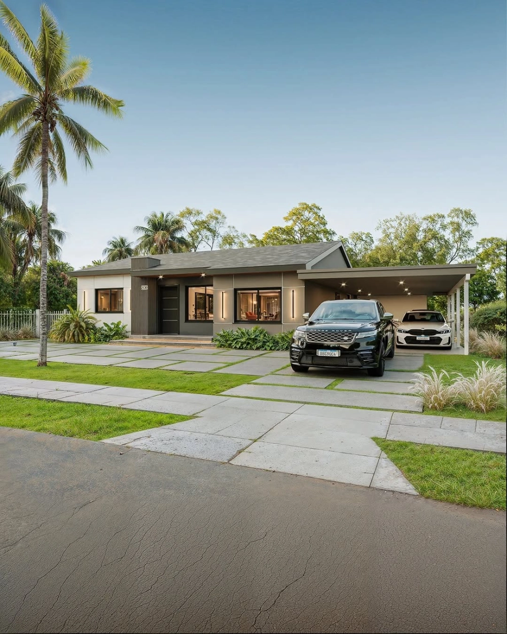 Vẻ đẹp tinh tế của kiến trúc nhà vườn hiện đại mái thái