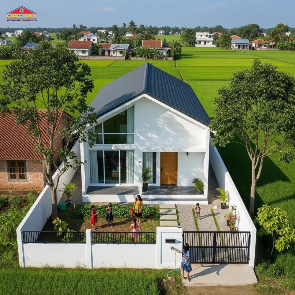 Các mẫu nhà vườn hiện đại có thiết kế lối đi lát đá