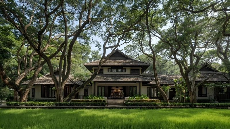 Góc thư giãn trong nhà vườn nghỉ dưỡng cuối tuần