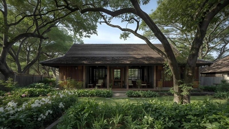 Thiết kế nhà kính trồng cây trong nhà vườn ngoại ô