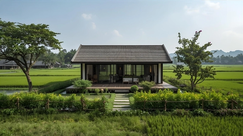 Nhà vườn ngoại ô mái thái truyền thống