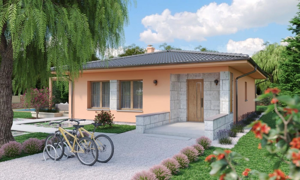 Phối cảnh biệt thự nhà vườn cấp 4 đẹp phong cách châu âu