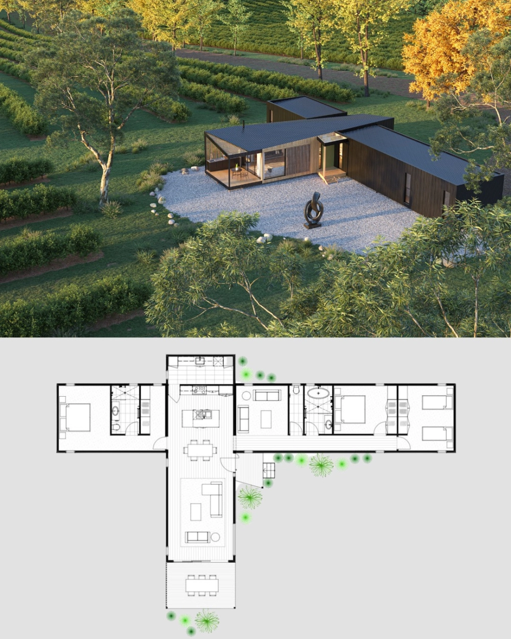 Thi công nhà vườn tiền chế trọn gói hoàn thiện nội thất