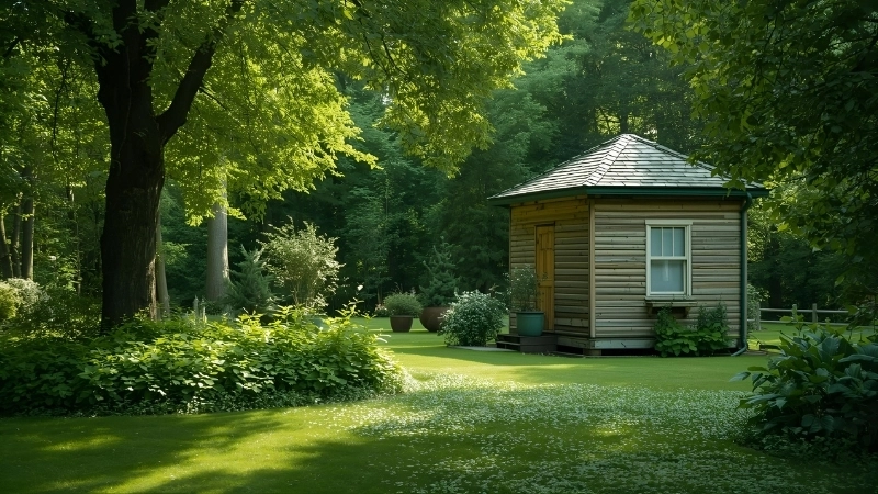 Góc thư giãn yên bình trong ngôi nhà vườn nhiều cây xanh nhiệt đới