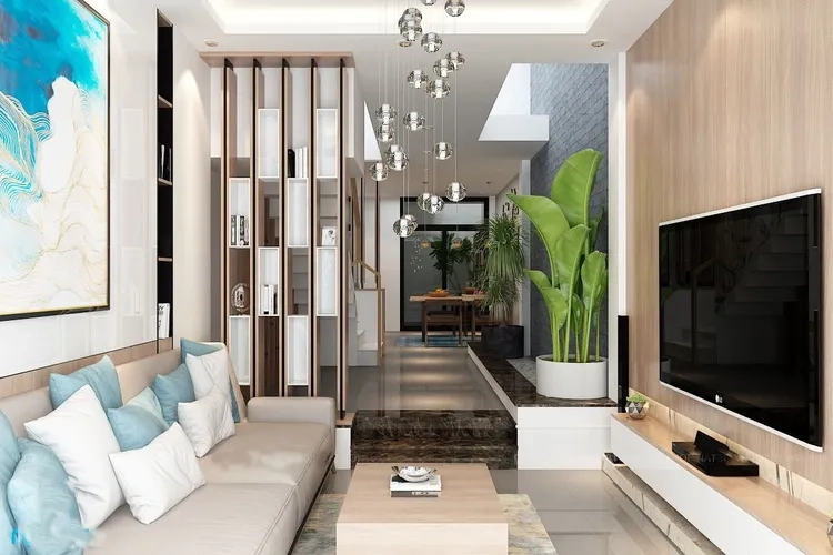 Ảnh bố trí sofa phòng khách nhà ống hợp lý và đẹp mắt