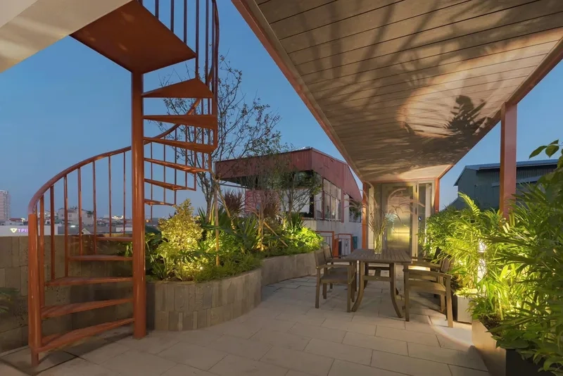 Mẫu sân thượng nhà phố