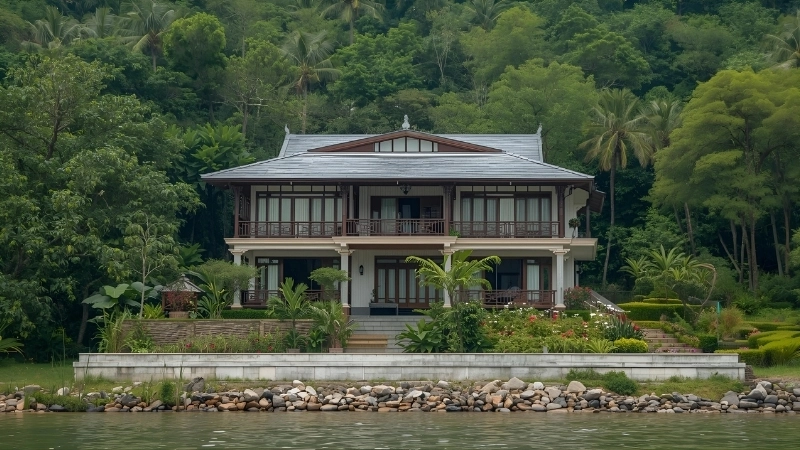 Thiết kế chòi nghỉ vọng cảnh thư giãn sát bờ sông mát mẻ