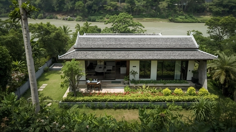 Kết cấu móng nhà ven sông được gia cố chắc chắn đảm bảo an toàn tuyệt đối