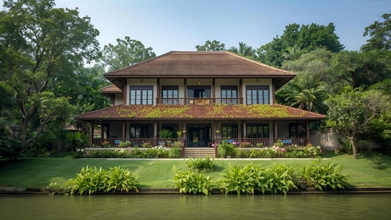 Góc nhìn từ trên cao khu đất nền biệt thự ven sông quy hoạch bài bản