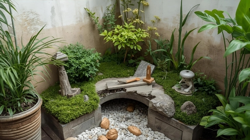 Thiết kế tiểu cảnh giếng trời giúp lấy sáng và gió tự nhiên cho ngôi nhà